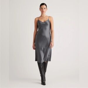 Quince washable silk slip midi dress